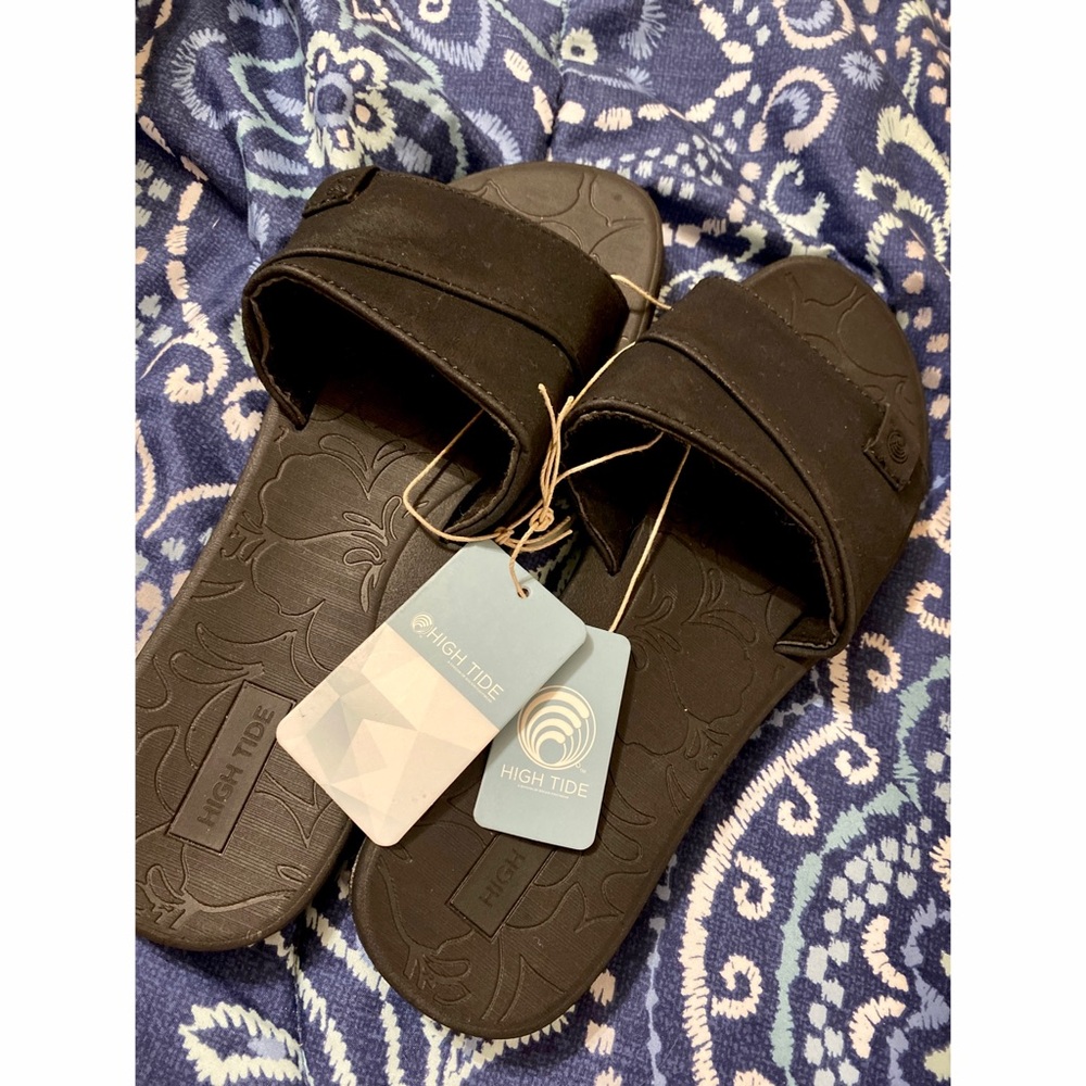 NWT Vionic High Tide Women’s Black Slide Sandals
